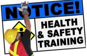 image of sign for health and safety employee training