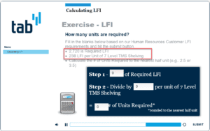 TAB storage solution e-learning activity