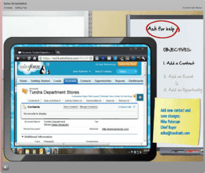 Example of a real life e-learning activity to fill in a software form