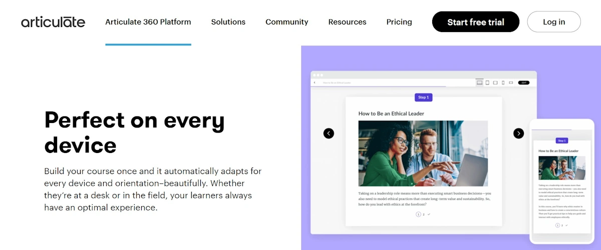 Rise articulate webpage